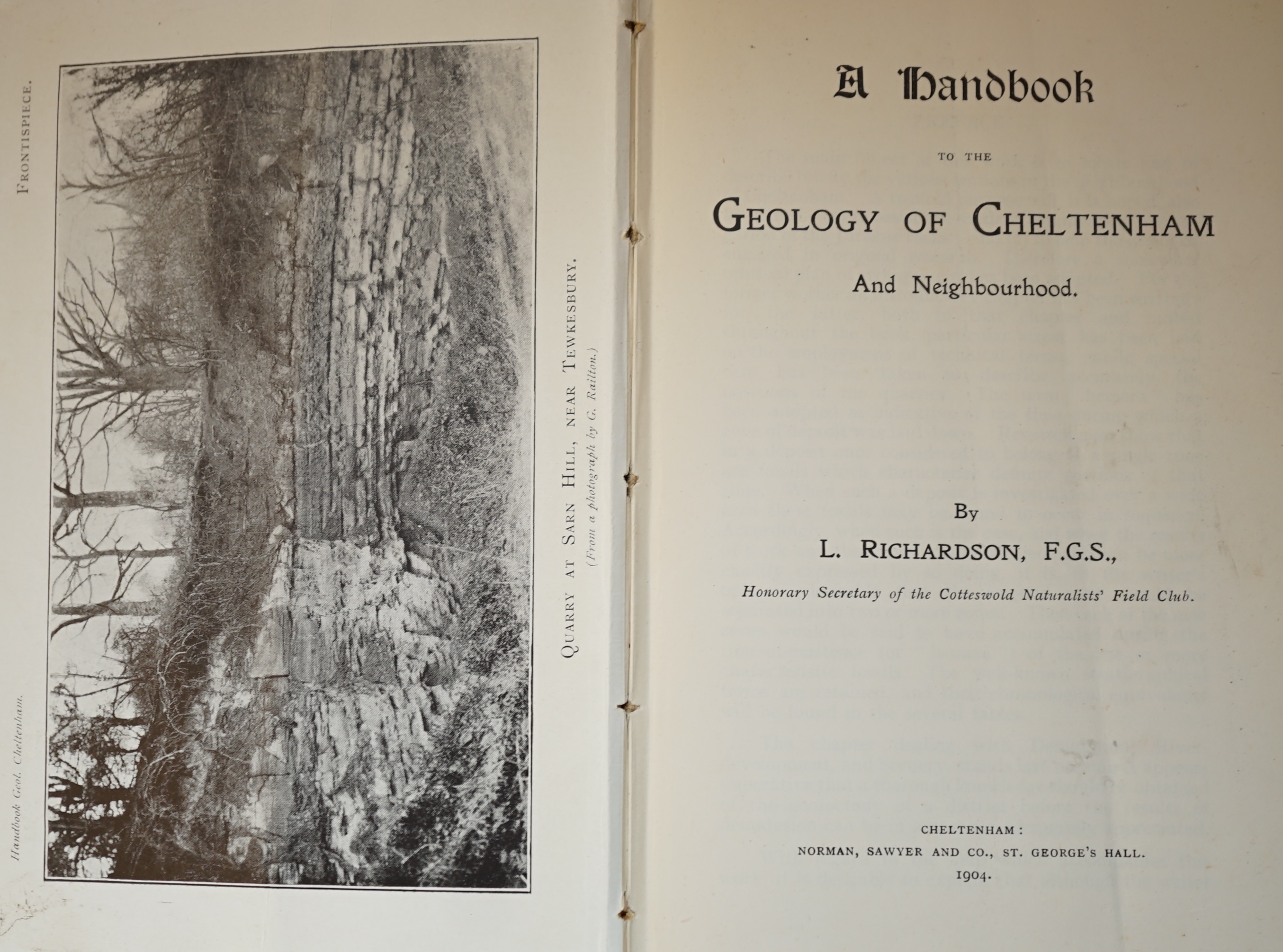 Murchison, R.I - Outline of the Geology of Neighbourhood of Cheltenham, a new edition, with folding coloured frontispiece map and 12 engraved plates, Cheltenham, 1844; a further copy in paper wrappers, also 1844; another